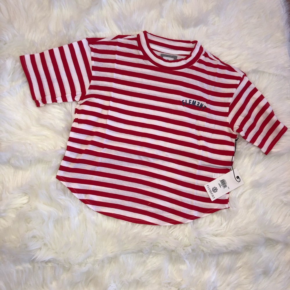 Element Striped Short Sleeve Top Size Medium